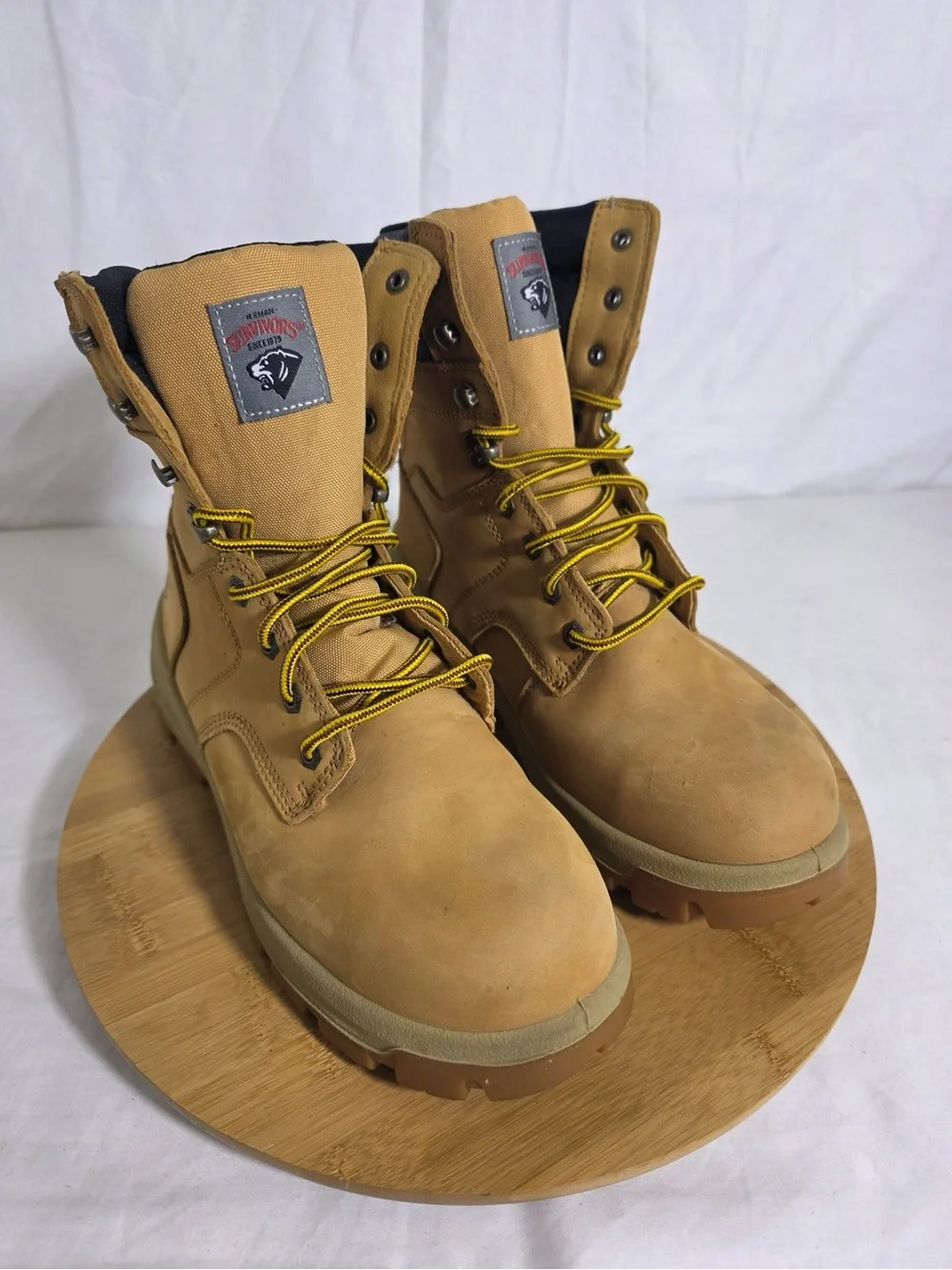 Herman Survivors Grizzly Men’s Work Boots Size 9.5W Tan Leather Steel/Safety Toe